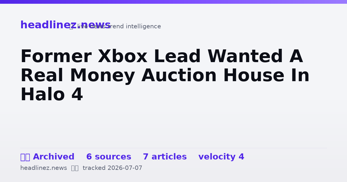 Visual summary for Former Xbox Lead Wanted A Real Money Auction House In Halo 4
