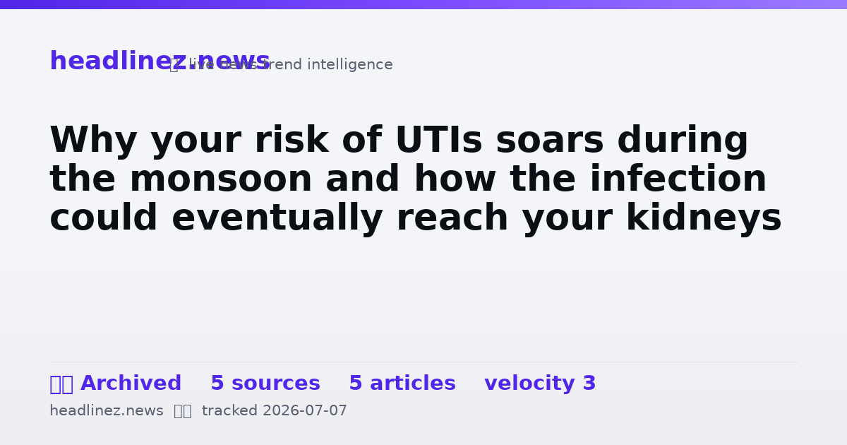 Visual summary for Why your risk of UTIs soars during the monsoon and how the infection could eventually reach your kidneys