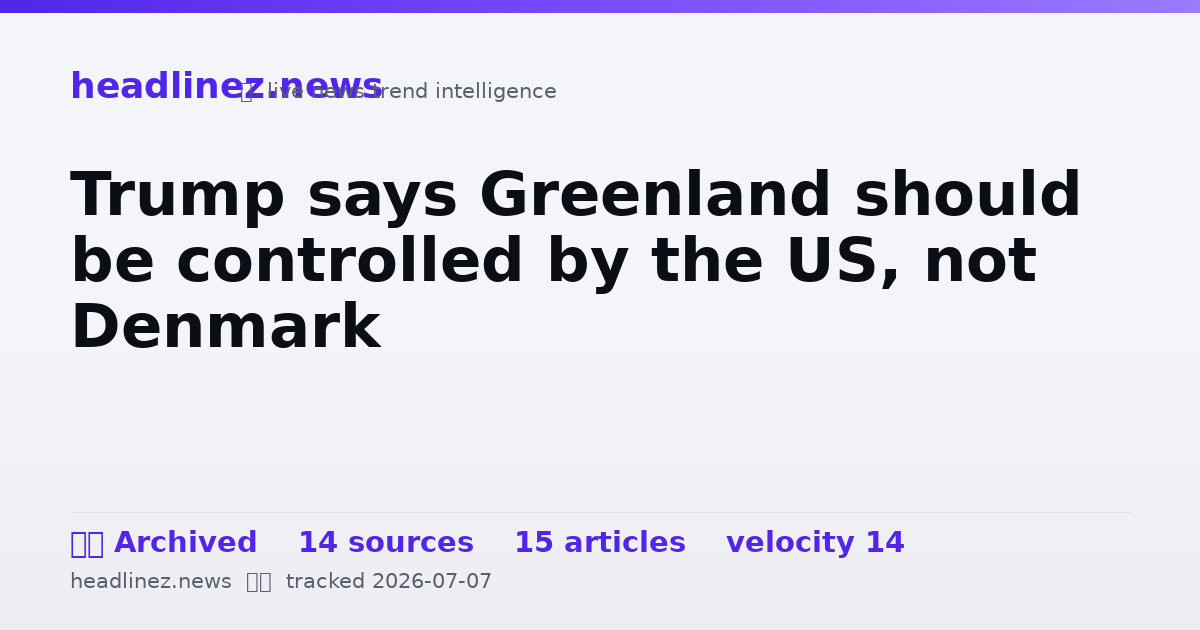 Visual summary for Trump says Greenland should be controlled by the US, not Denmark