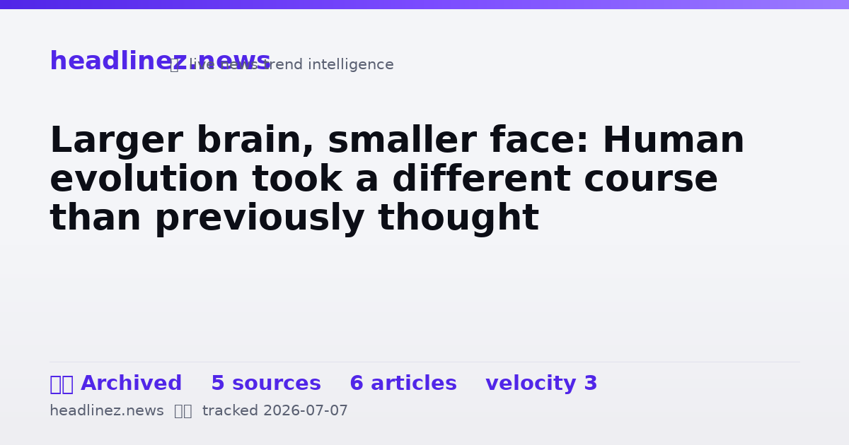 Visual summary for Larger brain, smaller face: Human evolution took a different course than previously thought