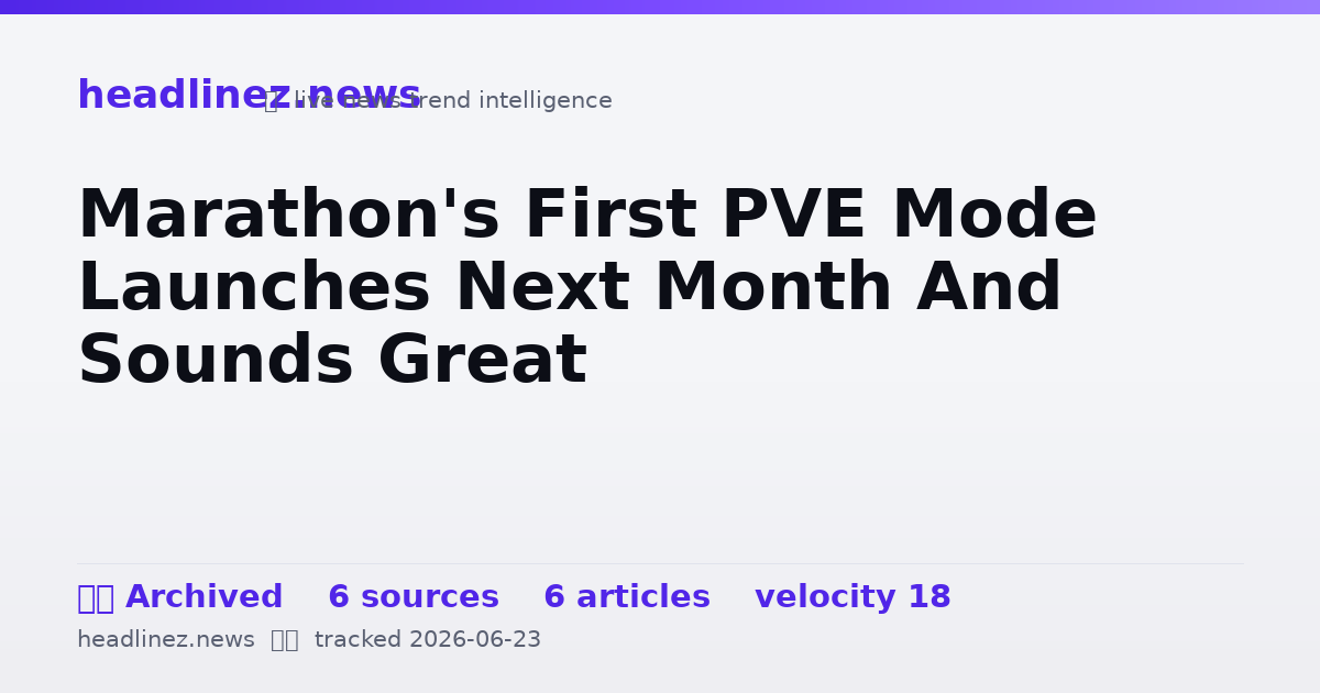 Visual summary for Marathon's First PVE Mode Launches Next Month And Sounds Great