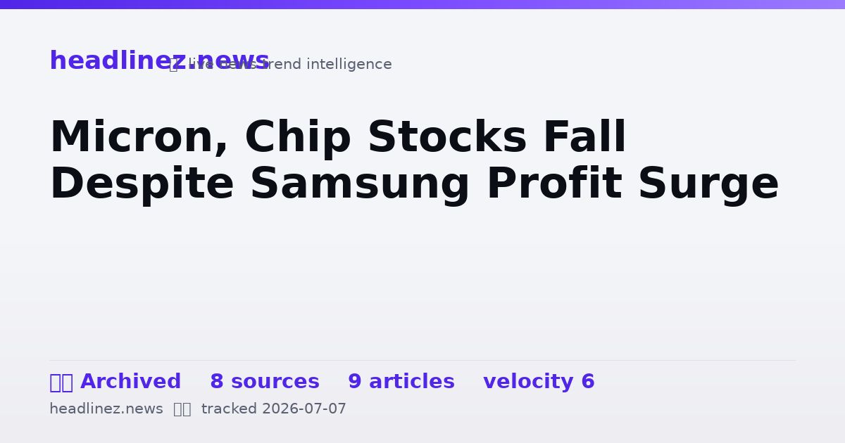 Visual summary for Micron, Chip Stocks Fall Despite Samsung Profit Surge