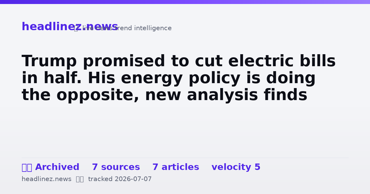 Visual summary for Trump promised to cut electric bills in half. His energy policy is doing the opposite, new analysis finds