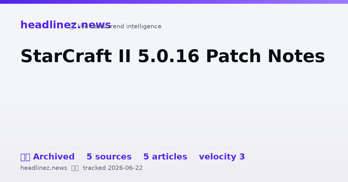 Visual summary for StarCraft II 5.0.16 Patch Notes