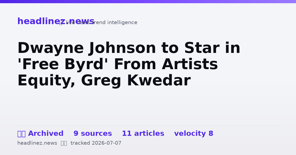 Visual summary for Dwayne Johnson to Star in 'Free Byrd' From Artists Equity, Greg Kwedar