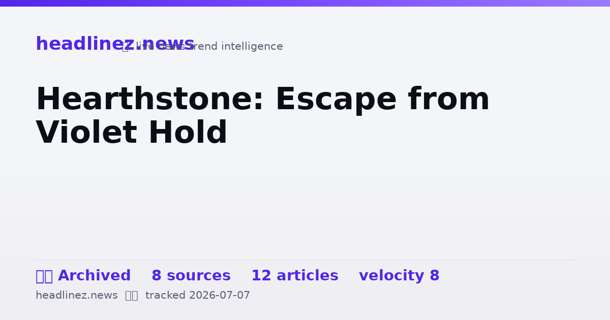 Visual summary for Hearthstone: Escape from Violet Hold