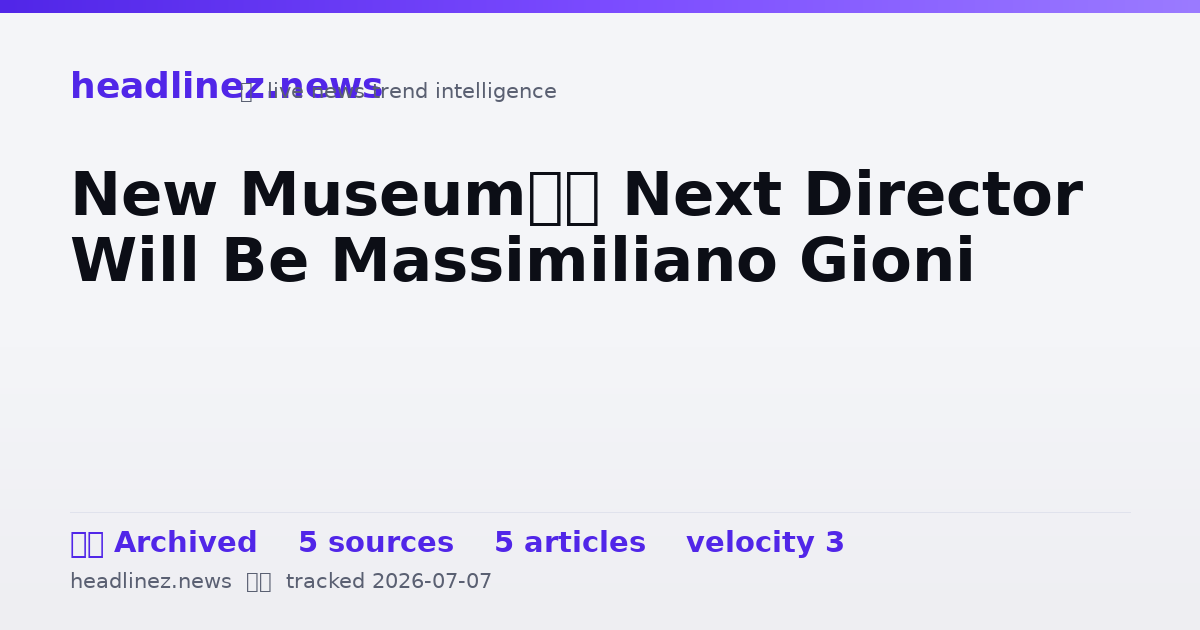 Visual summary for New Museum’s Next Director Will Be Massimiliano Gioni