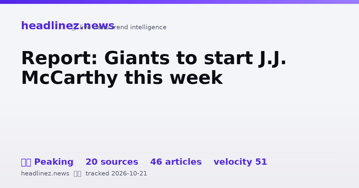 Visual summary for Report: Giants to start J.J. McCarthy this week