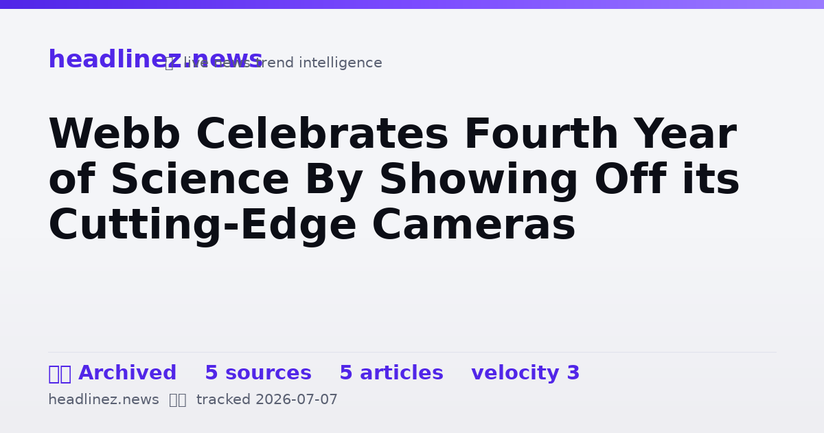 Visual summary for Webb Celebrates Fourth Year of Science By Showing Off its Cutting-Edge Cameras