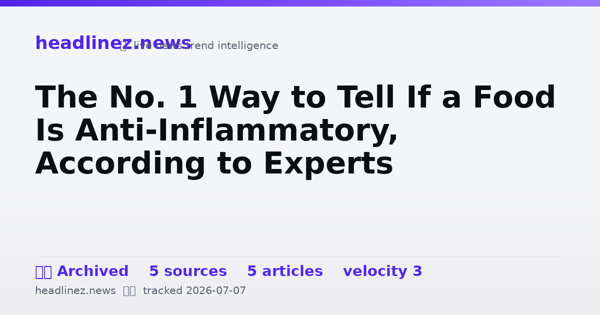 Visual summary for The No. 1 Way to Tell If a Food Is Anti-Inflammatory, According to Experts