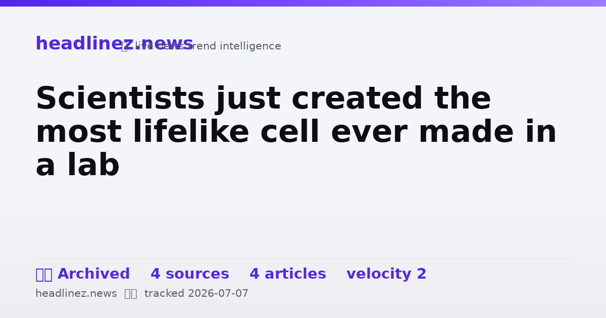 Visual summary for Scientists just created the most lifelike cell ever made in a lab