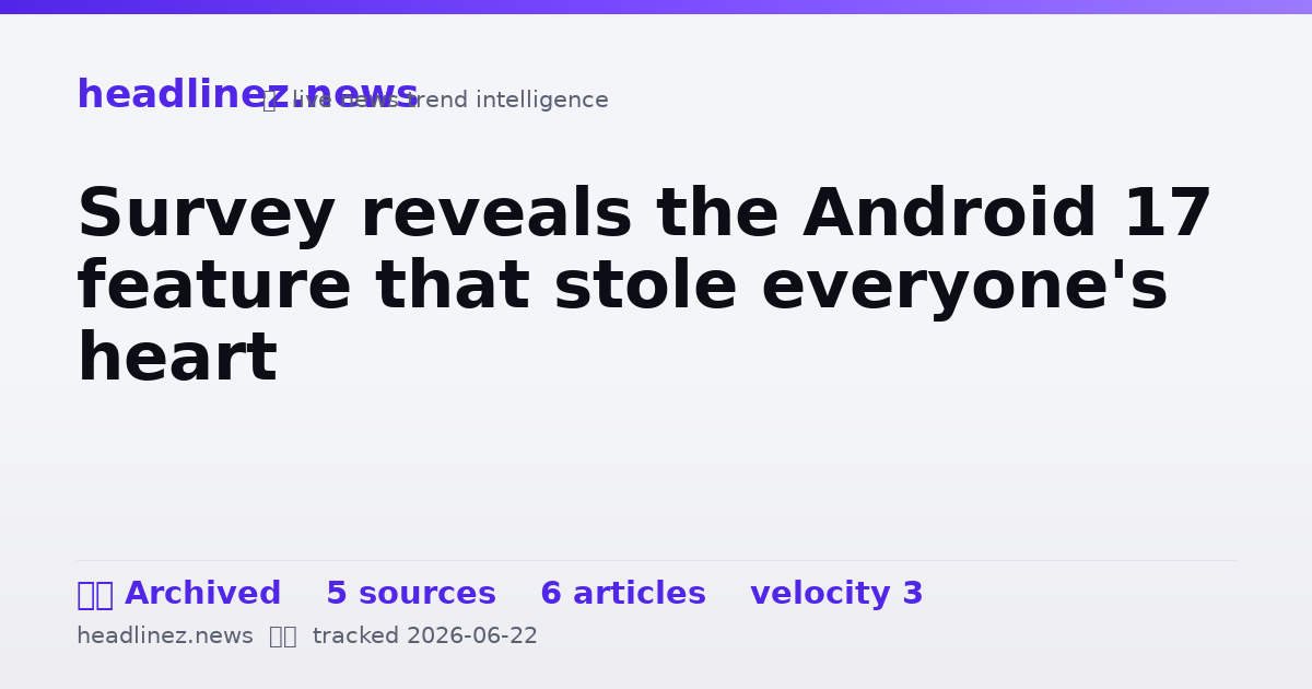 Visual summary for Survey reveals the Android 17 feature that stole everyone's heart