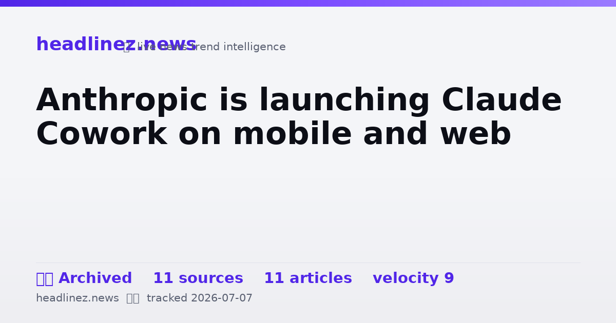Visual summary for Anthropic is launching Claude Cowork on mobile and web