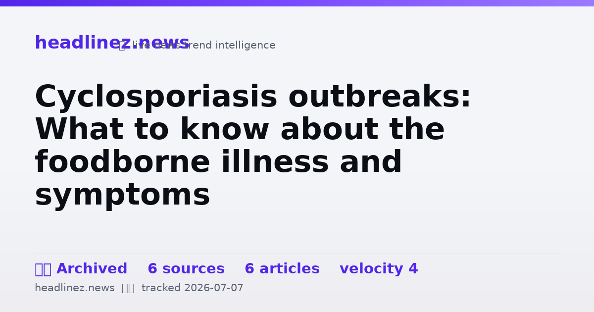 Visual summary for Cyclosporiasis outbreaks: What to know about the foodborne illness and symptoms