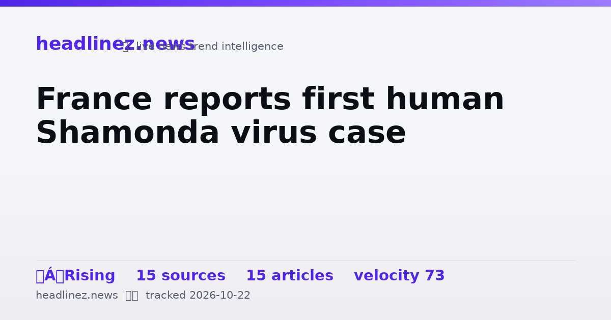 Visual summary for France reports first human Shamonda virus case