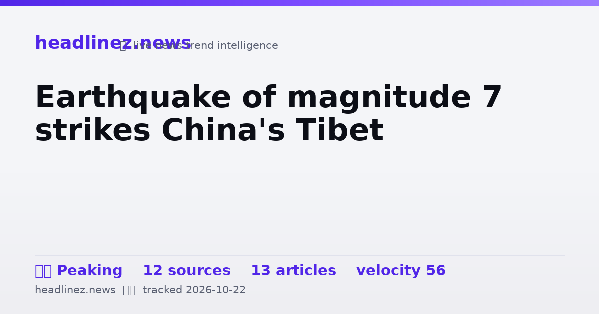 Visual summary for Earthquake of magnitude 7 strikes China's Tibet