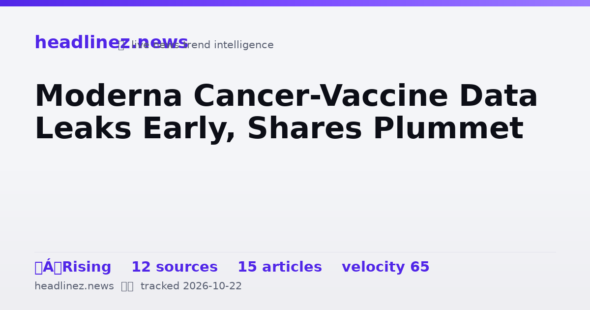 Visual summary for Moderna Cancer-Vaccine Data Leaks Early, Shares Plummet