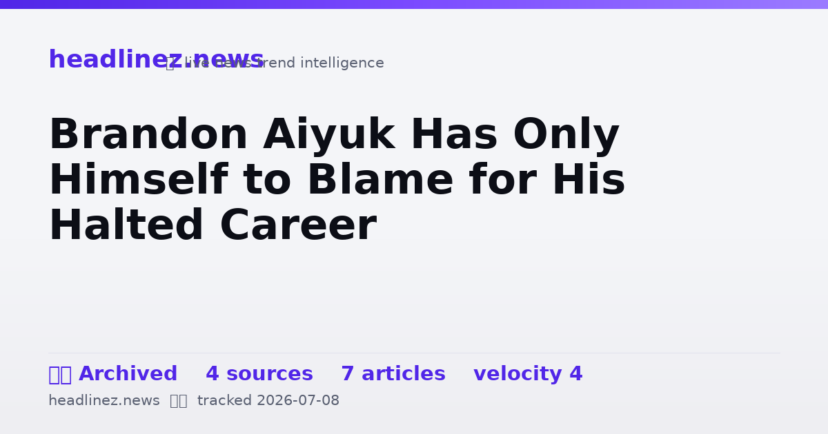 Visual summary for Brandon Aiyuk Has Only Himself to Blame for His Halted Career