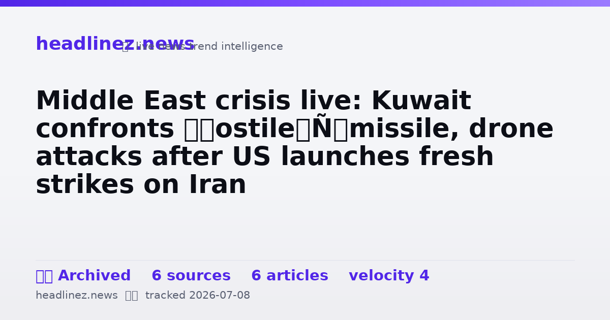 Visual summary for Middle East crisis live: Kuwait confronts ‘hostile’ missile, drone attacks after US launches fresh strikes on Iran