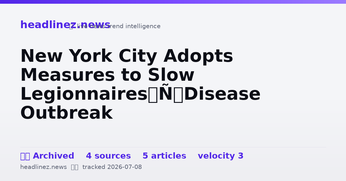 Visual summary for New York City Adopts Measures to Slow Legionnaires’ Disease Outbreak