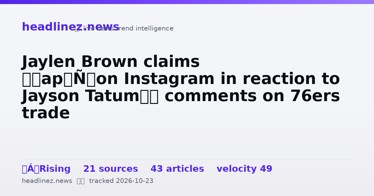 Visual summary for Jaylen Brown claims ‘cap’ on Instagram in reaction to Jayson Tatum’s comments on 76ers trade