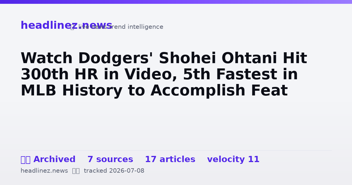 Visual summary for Watch Dodgers' Shohei Ohtani Hit 300th HR in Video, 5th Fastest in MLB History to Accomplish Feat