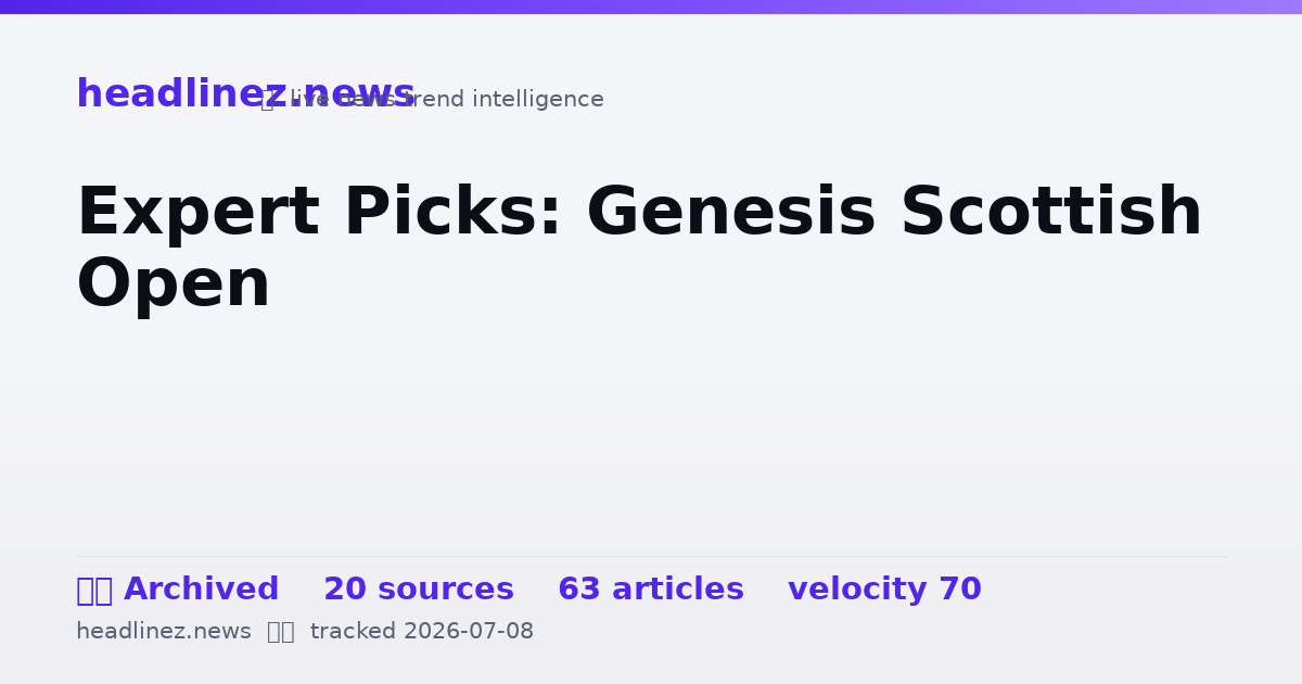 Visual summary for Expert Picks: Genesis Scottish Open