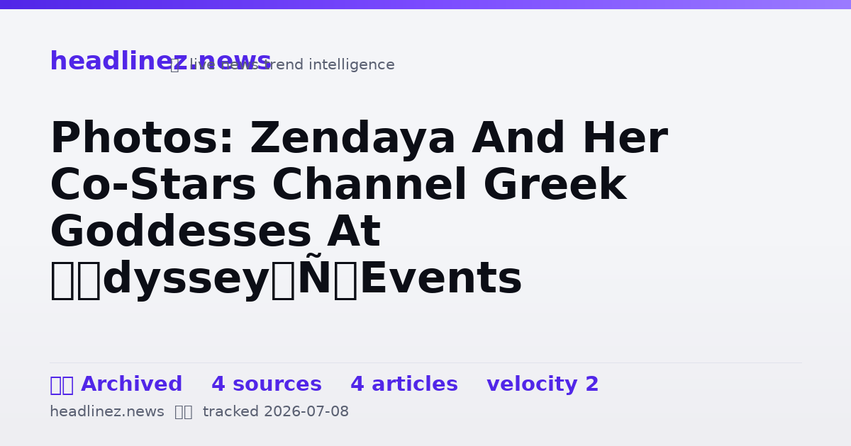 Visual summary for Photos: Zendaya And Her Co-Stars Channel Greek Goddesses At ‘Odyssey’ Events