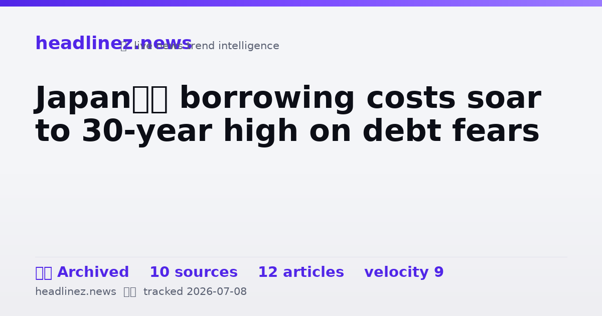 Visual summary for Japan’s borrowing costs soar to 30-year high on debt fears