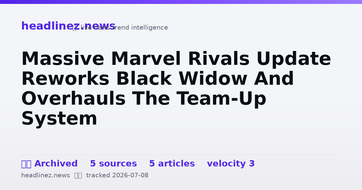 Visual summary for Massive Marvel Rivals Update Reworks Black Widow And Overhauls The Team-Up System