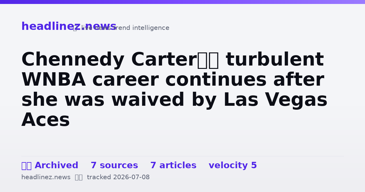 Visual summary for Chennedy Carter’s turbulent WNBA career continues after she was waived by Las Vegas Aces