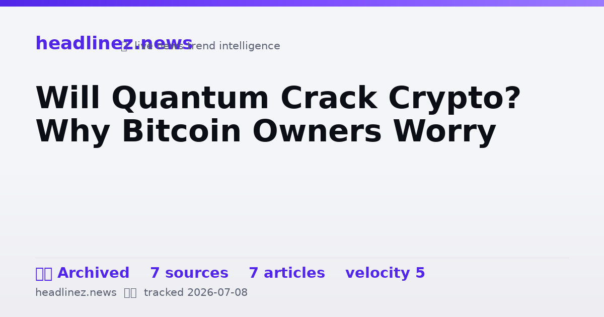 Visual summary for Will Quantum Crack Crypto? Why Bitcoin Owners Worry