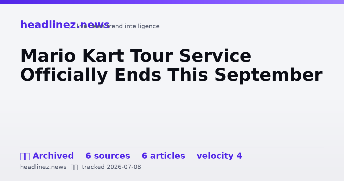 Visual summary for Mario Kart Tour Service Officially Ends This September