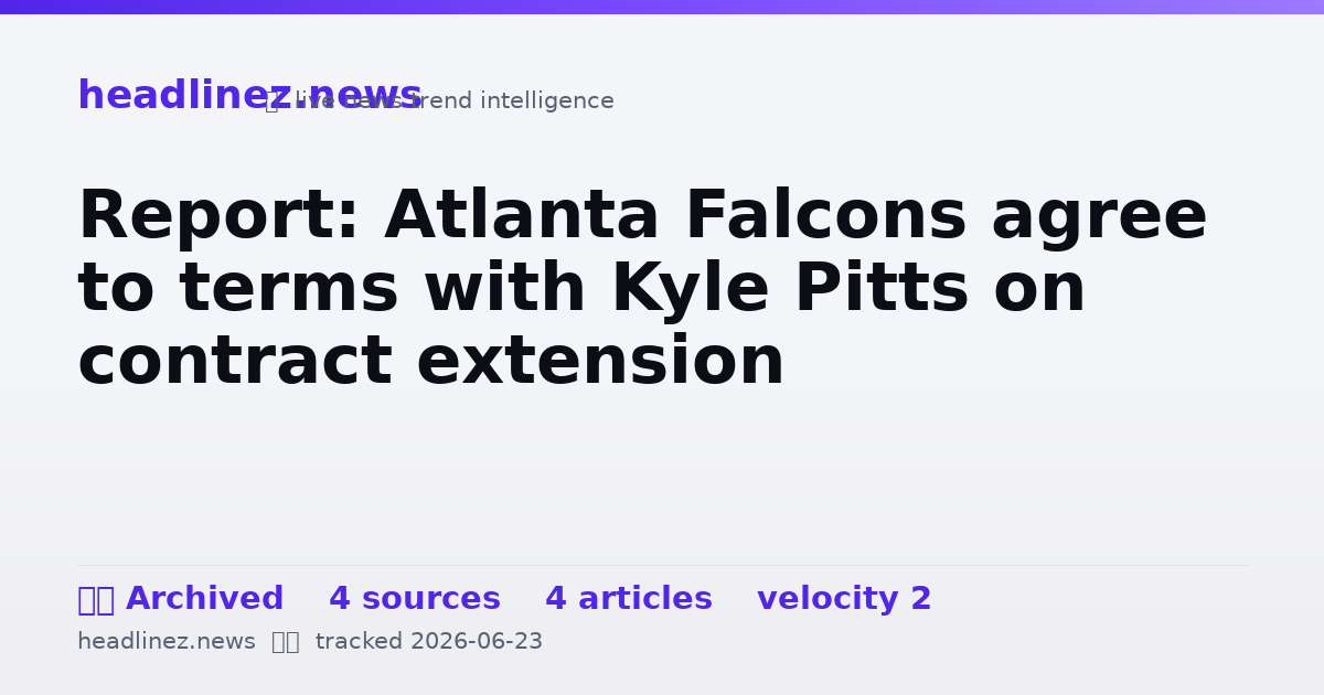 Visual summary for Report: Atlanta Falcons agree to terms with Kyle Pitts on contract extension