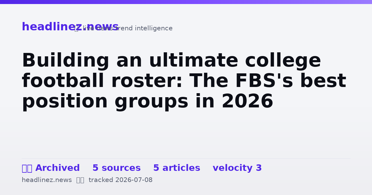 Visual summary for Building an ultimate college football roster: The FBS's best position groups in 2026