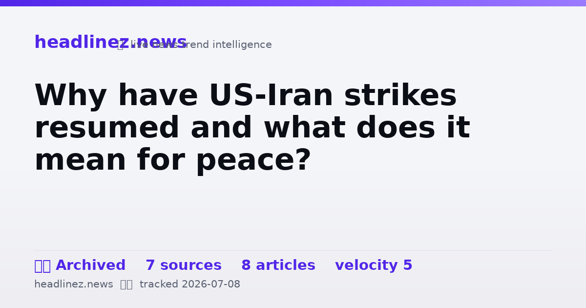 Visual summary for Why have US-Iran strikes resumed and what does it mean for peace?