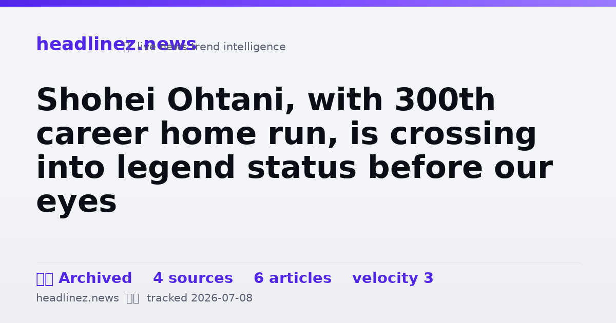 Visual summary for Shohei Ohtani, with 300th career home run, is crossing into legend status before our eyes