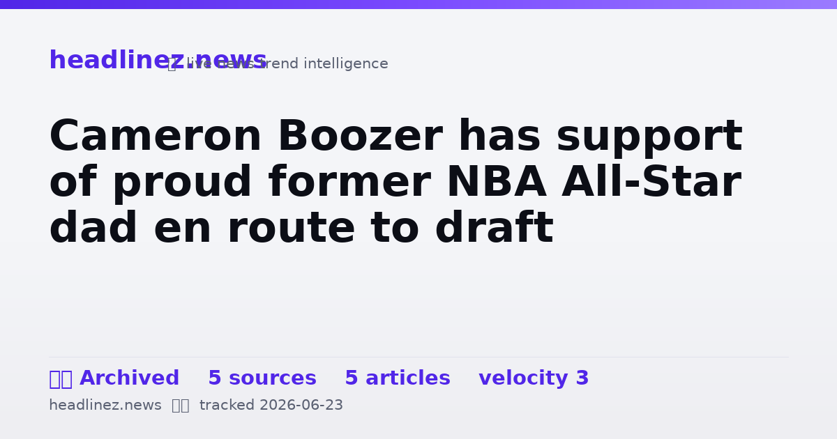Visual summary for Cameron Boozer has support of proud former NBA All-Star dad en route to draft
