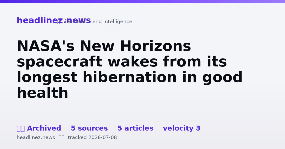 Visual summary for NASA's New Horizons spacecraft wakes from its longest hibernation in good health