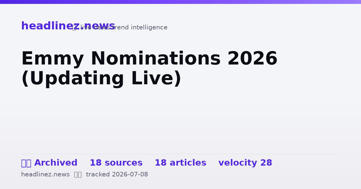 Visual summary for Emmy Nominations 2026 (Updating Live)