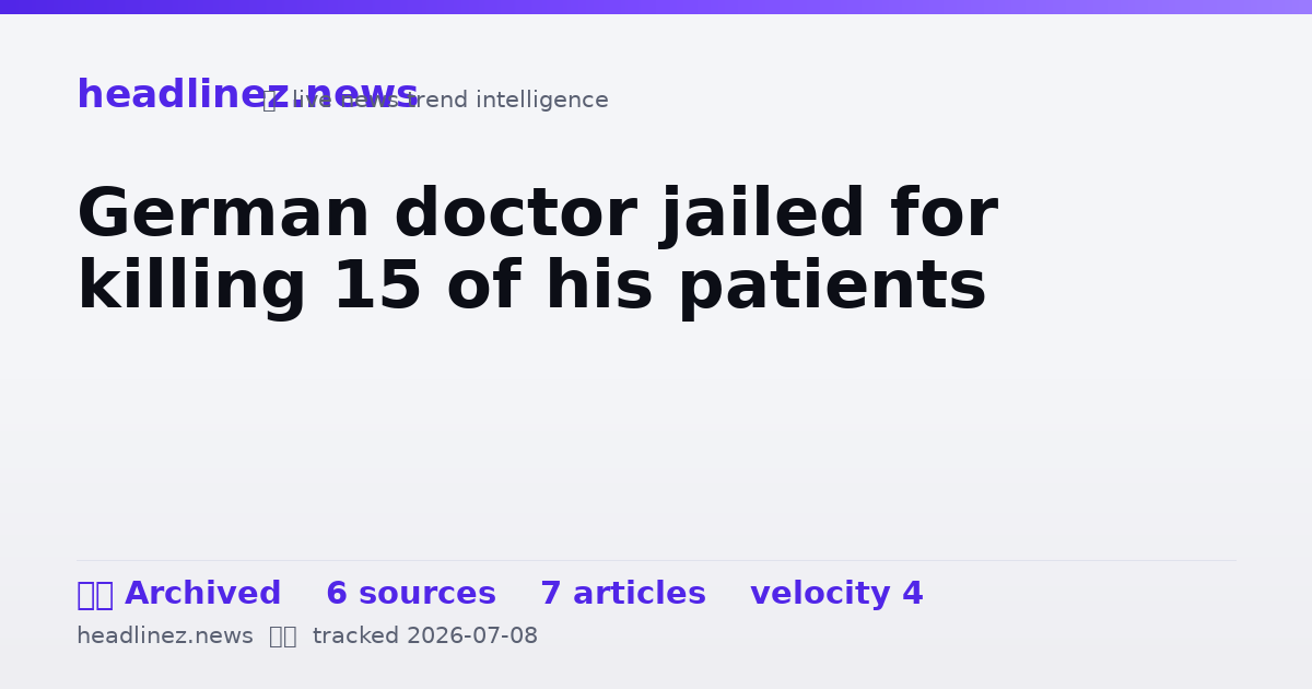 Visual summary for German doctor jailed for killing 15 of his patients