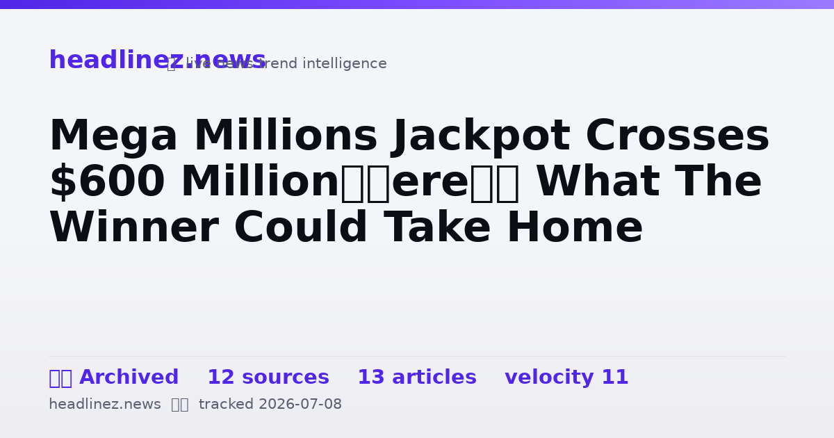 Visual summary for Mega Millions Jackpot Crosses $600 Million—Here’s What The Winner Could Take Home