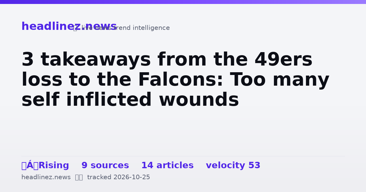 Visual summary for 3 takeaways from the 49ers loss to the Falcons: Too many self inflicted wounds
