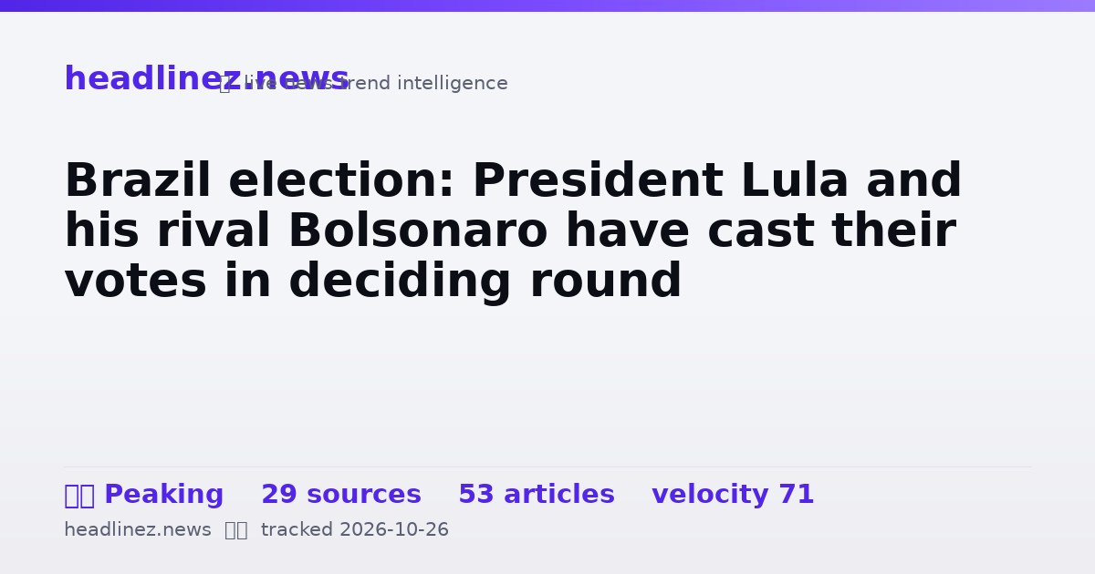Visual summary for Brazil election: President Lula and his rival Bolsonaro have cast their votes in deciding round