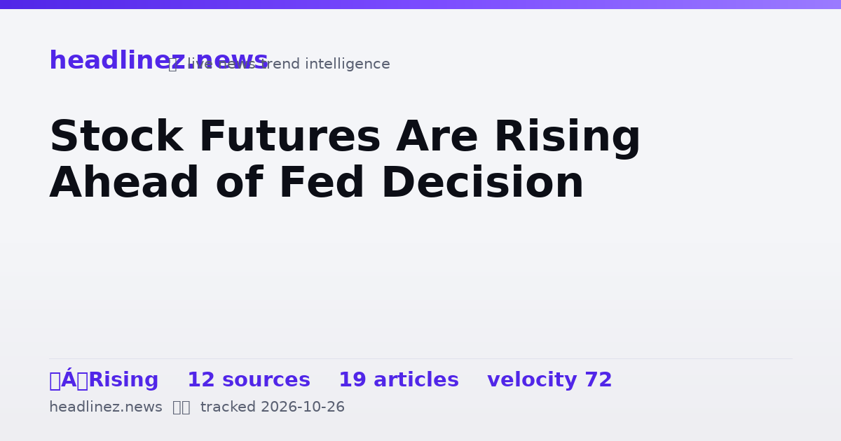 Visual summary for Stock Futures Are Rising Ahead of Fed Decision