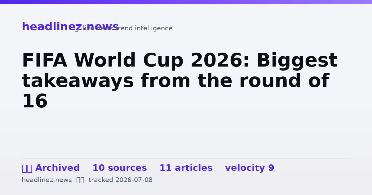 Visual summary for FIFA World Cup 2026: Biggest takeaways from the round of 16