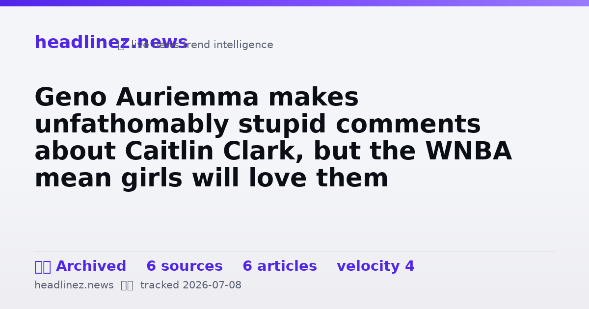 Visual summary for Geno Auriemma makes unfathomably stupid comments about Caitlin Clark, but the WNBA mean girls will love them