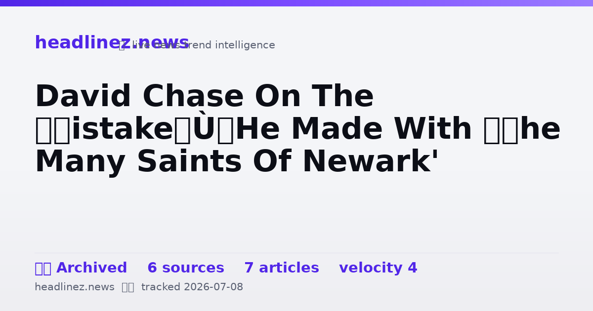 Visual summary for David Chase On The “Mistake” He Made With ‘The Many Saints Of Newark'