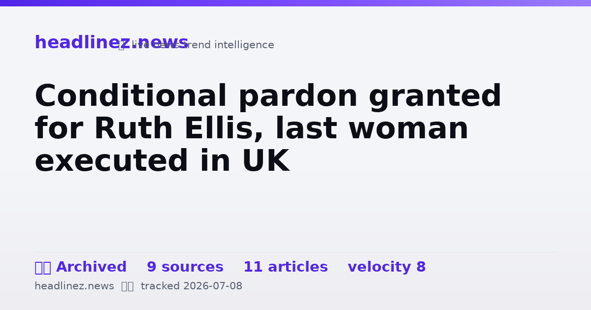 Visual summary for Conditional pardon granted for Ruth Ellis, last woman executed in UK