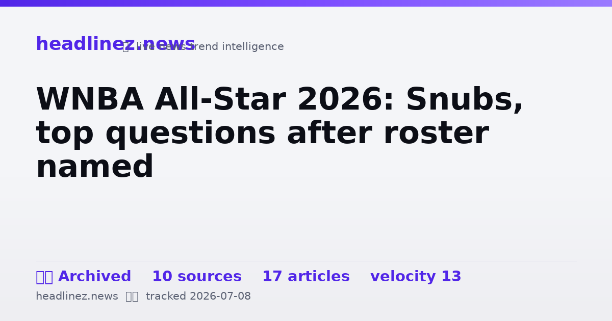 Visual summary for WNBA All-Star 2026: Snubs, top questions after roster named